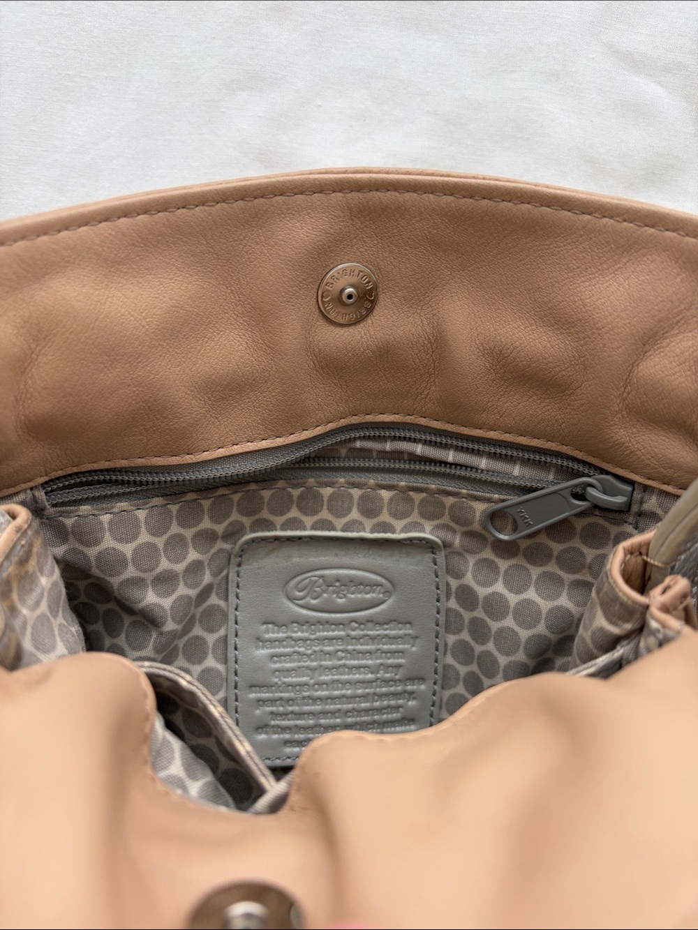 Brighton Etta Tan Leather Crossbody with Silver Tassel Accents - Picture 4 of 5